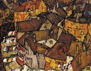 Egon Schiele Krumau Town Crescent I(The Small City V) (mk12) oil painting picture wholesale